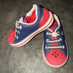 CROCS Toddler Sneakers Size 8C / Red and Navy Blue